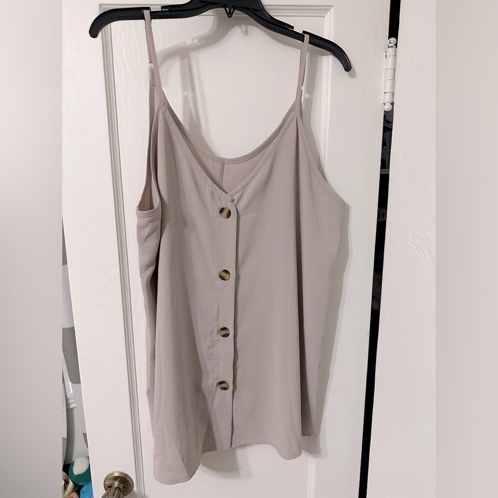 Women's Beige Button-Down Top